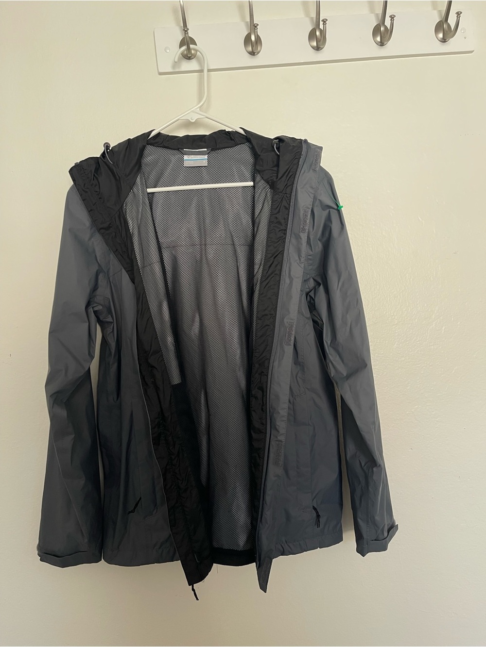 Columbia Women's Gray Hooded Rain Jacket